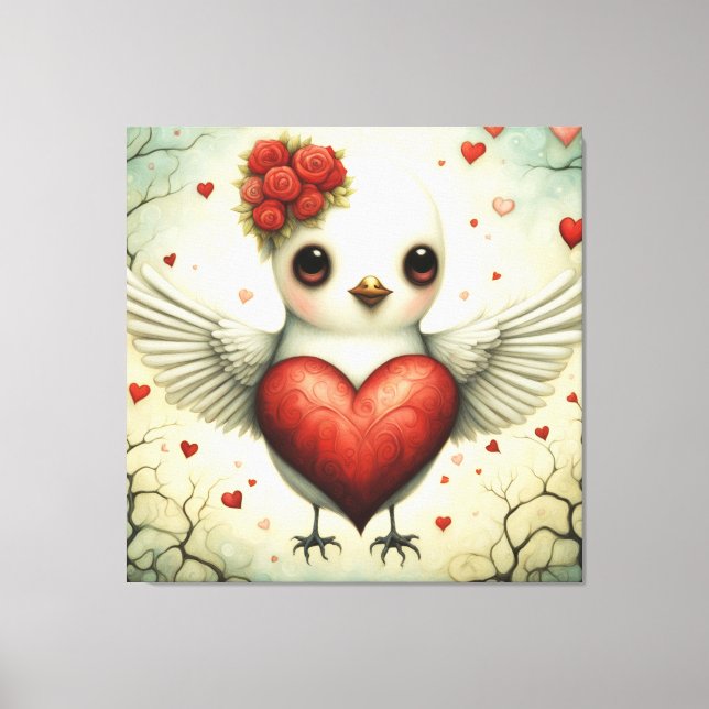 Lienzo Amor de aves 2 (Anverso)