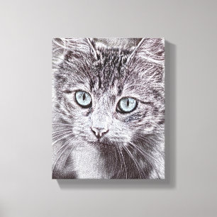 Lienzo Amor de Gatito Gato Atractivo con Ojos Azules Lumi