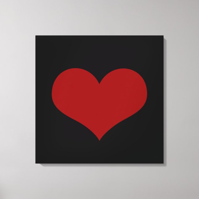 Lienzo Amor del corazón rojo negro (Anverso)
