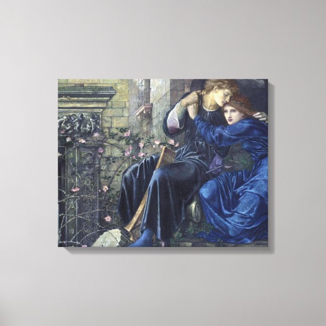 Lienzo Amor entre las ruinas (de Edward Burne-Jones) (Anverso)