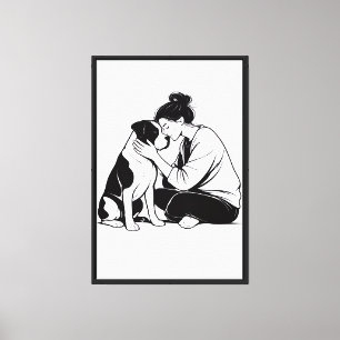 Lienzo Amor entre Perro y Dueño