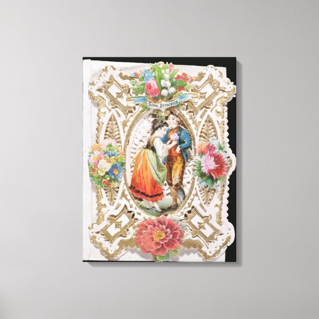 Lienzo Amor, inocencia, tarjeta de San Valentín, c.1870 ( (Anverso)