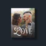 Lienzo Amor Moderno Foto de Boda Personalizada Iniciales<br><div class="desc">Convierte tu foto favorita de boda o compromiso en una impresionante pieza de arte para la pared con esta impresión en lienzo de monograma de parejas de foto de boda personalizada Modern Love. Diseñada con líneas limpias, tipografía moderna suave y un monograma sofisticado, este lienzo transforma tu momento especial en...</div>