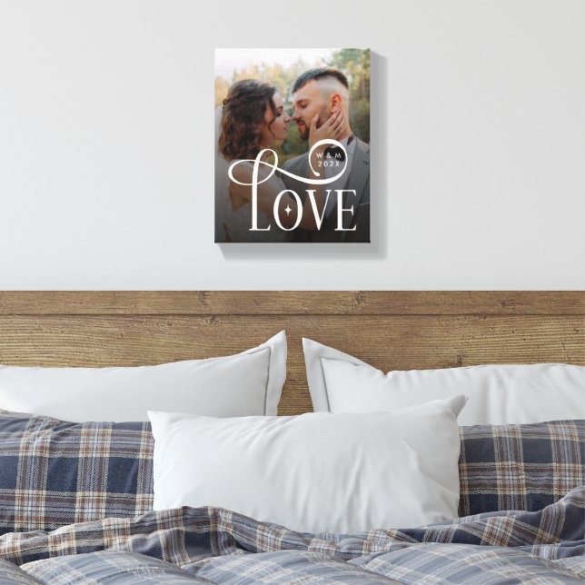 Lienzo Amor Moderno Monograma Personalizado de Foto para  (Insitu(Dormitorio))