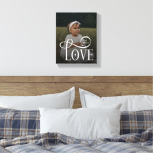 Lienzo Amor Moderno Personalizado Foto Monograma de Nuevo
