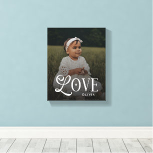 Lienzo Amor Moderno Personalizado Foto Monograma de Nuevo