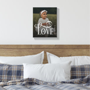 Lienzo Amor Moderno Personalizado Foto Monograma de Nuevo
