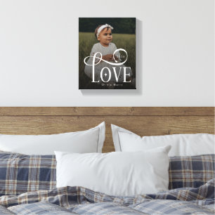 Lienzo Amor Moderno Personalizado Nueva Foto de Bebé Mono