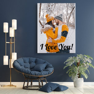 Lienzo Amor Moderno Script Pareja Foto Elegante