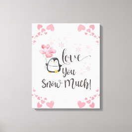 Lienzo Amor - Niños lindos pingüinos personalizados