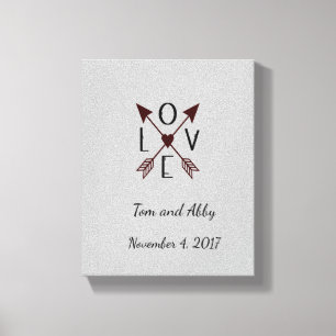 Lienzo Amor Personalizado con Flechas Boda