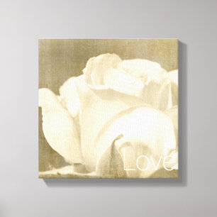 Lienzo Amor rosa blanco