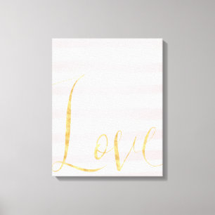 Lienzo Amor rosado del oro de las rayas de Rubor