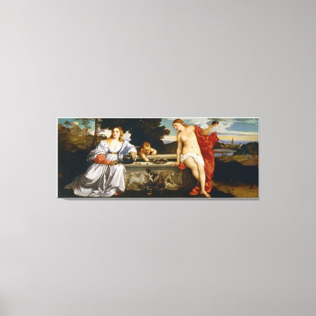 Lienzo Amor sagrado y profano amor de Tiziano (Anverso)