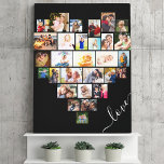 Lienzo Amor Script Corazón modelado 29 Collage de fotos e<br><div class="desc">Crea tu propio lienzo envuelto con 29 de tus fotos favoritas. La plantilla de fotos está configurada para crear un collage de fotos en forma de corazón de amor, mostrando tus fotos en una mezcla de formatos de retrato, paisaje e imágenes cuadradas. Carga tus fotos trabajando en filas, de arriba...</div>