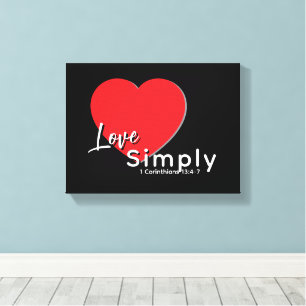 Lienzo Amor simplemente inspirado por 1 corintios 13 cora