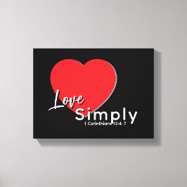 Lienzo Amor simplemente inspirado por 1 corintios 13 cora