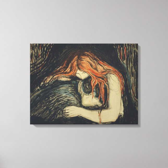 Lienzo Amor y dolor (El vampiro) (de Edvard Munch) (Anverso)