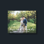 Lienzo Amor y gracias simple guión de foto de sangre comp<br><div class="desc">Muestra tu foto favorita y da las gracias a este elegante poster que dice "amor y agradecimiento" en un guión de bonito.</div>