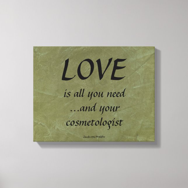 Lienzo Amor y tu cosmetólogo (Anverso)