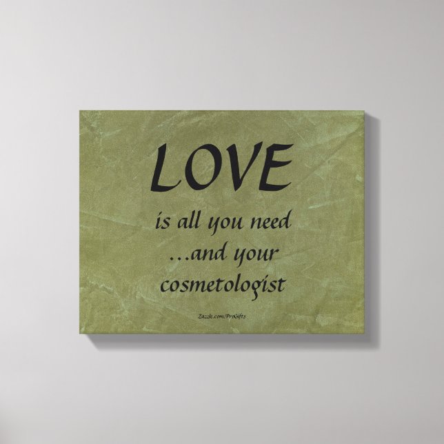 Lienzo Amor y tu cosmetólogo (Anverso)