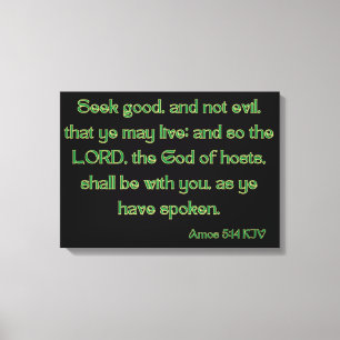 Lienzo Amos 5:14 Biblia Verse KJV Wall Art