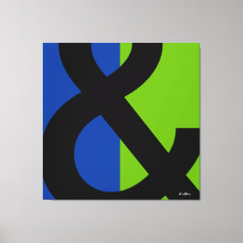 Lienzo Ampersand en azul y verde
