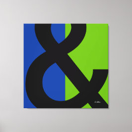 Lienzo Ampersand en azul y verde
