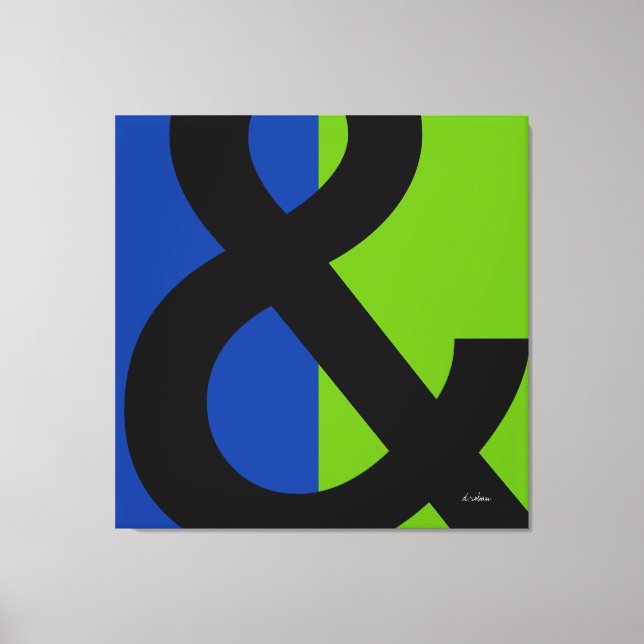 Lienzo Ampersand en azul y verde (Anverso)