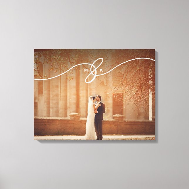 Lienzo Ampersand monograma simple Boda foto (Anverso)