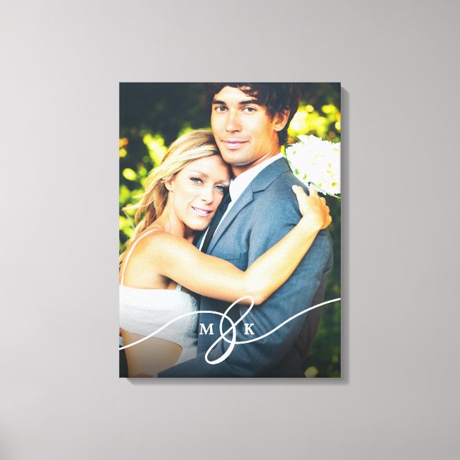 Lienzo Ampersand monograma simple Boda foto (Anverso)