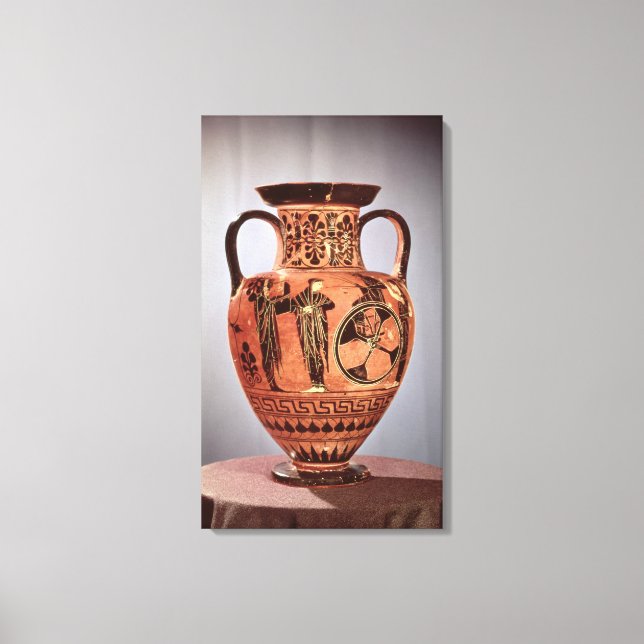 Lienzo amphora de figuras negras griegas (Anverso)