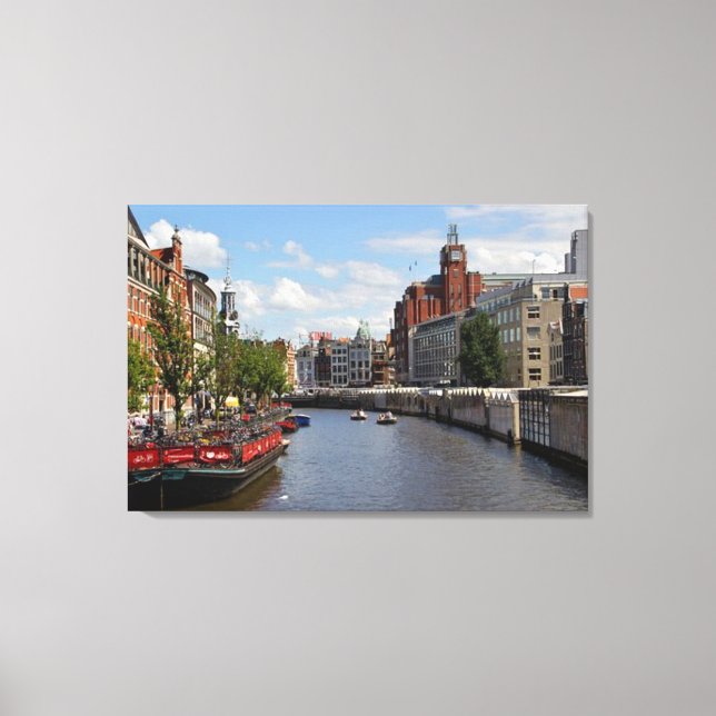 Lienzo "Amsterdam Morning" Holland Canvas Wall Art (Anverso)