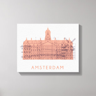 Lienzo Ámsterdam, Países Bajos Esquina de los monumento