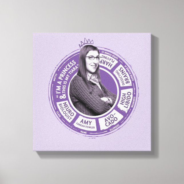 Lienzo Amy Farrah Fowler Info Graphic (Anverso)
