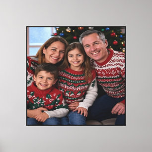 Lienzo Añadir Personalizar de fotos de familia de Navidad