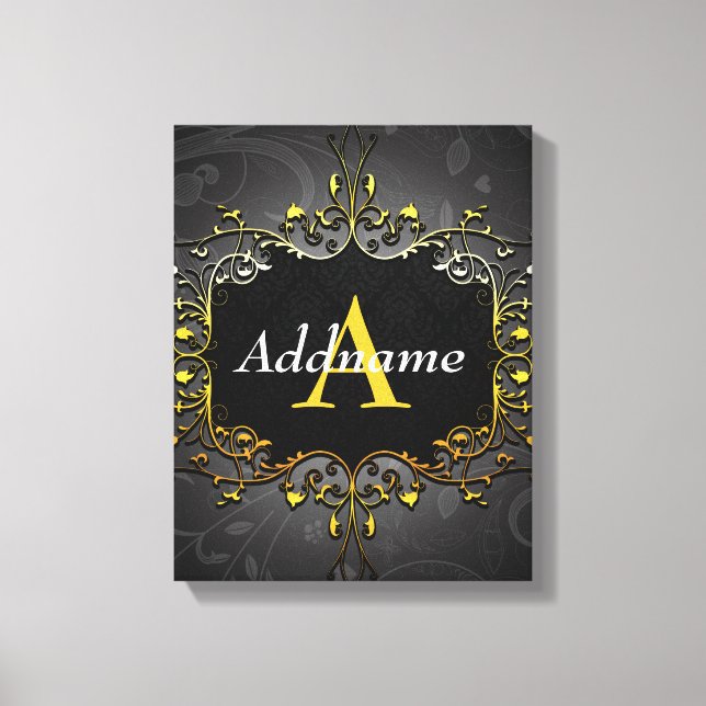 Lienzo Añadir su nombre e inicial (Anverso)