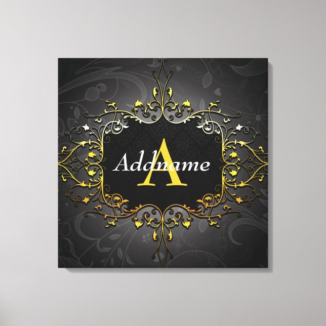 Lienzo Añadir su nombre e inicial (Anverso)