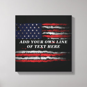 Lienzo Añadir tu propio texto a la bandera norteamericana