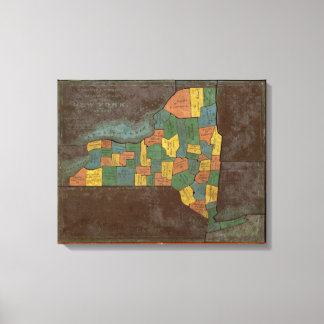 Lienzo Análisis geográfico del estado de Nueva York