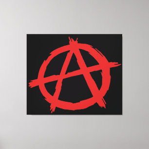 Lienzo Anarquista rojo un logotipo de la anarquía del