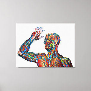 Lienzo anatomía humana abstracta hombre vena arterias art