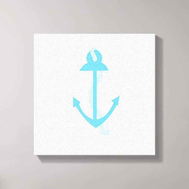 Lienzo Ancla azul con cuerda (Anverso)