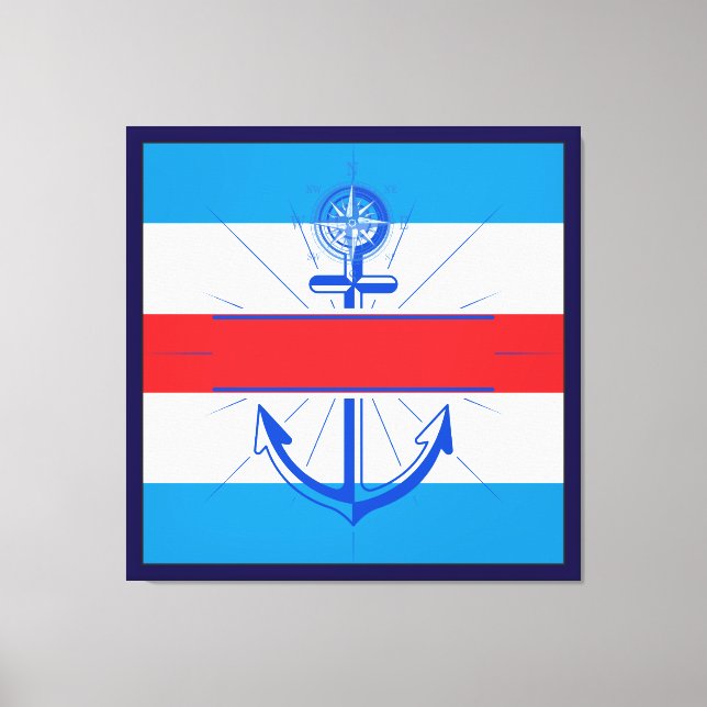 Lienzo Anclaje colorido con botón personalizar Canvas Pri (Anverso)