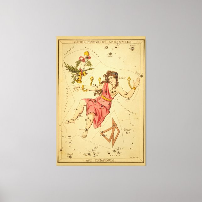 Lienzo Andromeda - Imagen de la gráfica estelar astronómi (Anverso)