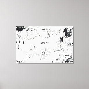 Lienzo Andy Warhol - Mapa de la base de misiles del este