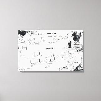 Lienzo Andy Warhol - Mapa de la base de misiles del este 