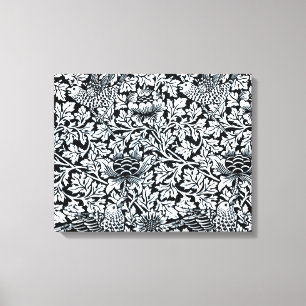 Lienzo Anenoma de aves del patrón floral William Morris