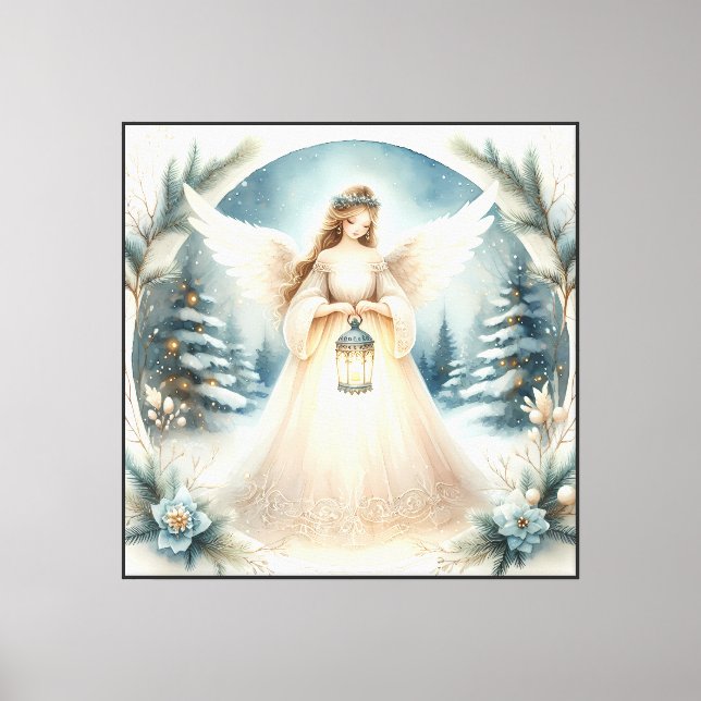 Lienzo Ángel Celestial de Invierno Farol de Esperanza (Anverso)