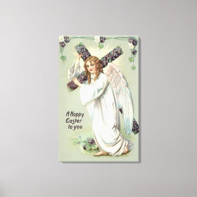 Lienzo Angel Christian Cross Olvídenme No (Anverso)